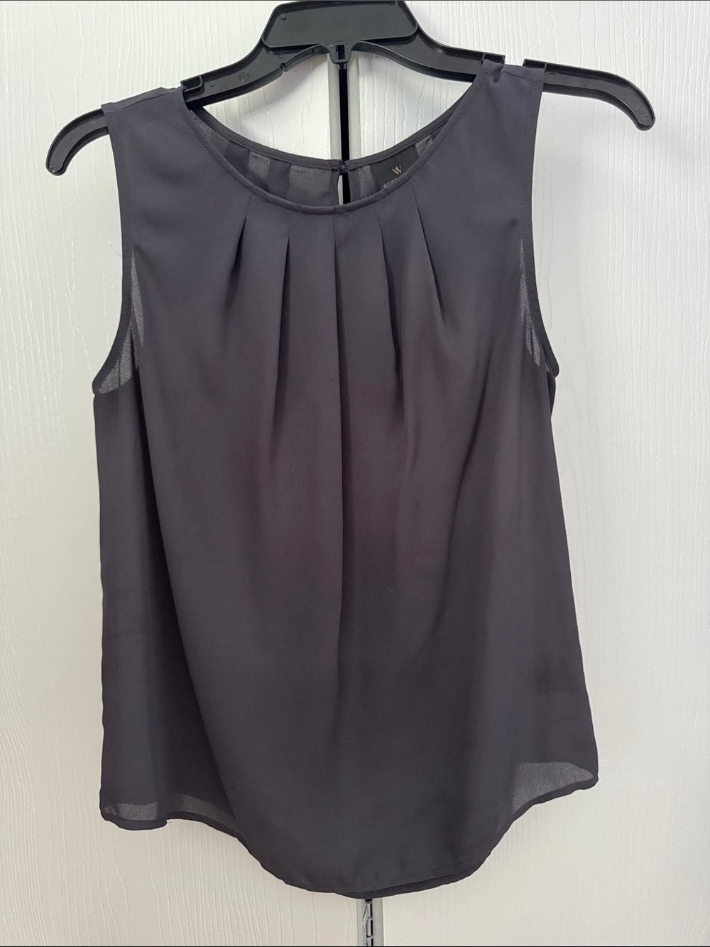 Sleeveless Pleated Chiffon Shell Top - Gray